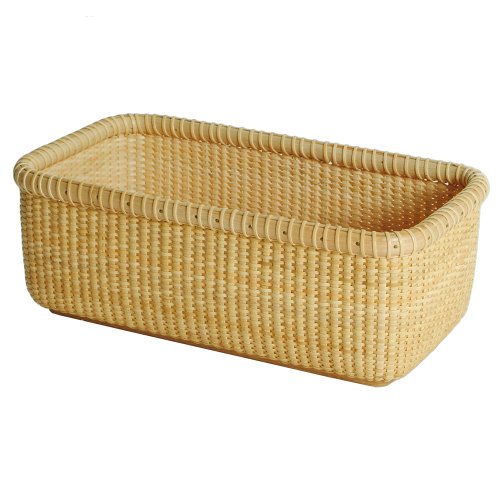 Teng Tian Basket Natural Rattan Wooden Storage Box -Cane-on-cane weave Nantucket Basket– Cabinet and Shelf Basket Organizer with - Multi-Purpose Organizer