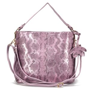 Purses and Handbags for Women Glitter Patent Leather Satchel Handbags-Purple