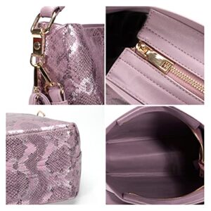 Purses and Handbags for Women Glitter Patent Leather Satchel Handbags-Purple