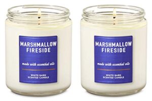 bath and body works 2 pack marshmallow fireside single wick candle. 7 oz.