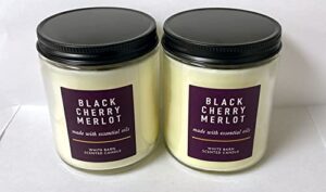 bath & body works black cherry merlot 2 pk wick candle 7 oz.
