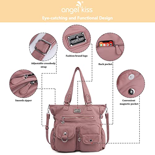 Angelkiss Purses Handbags for Women PU Tote Satchel Bags for Women Pockets Shoulder Bags…