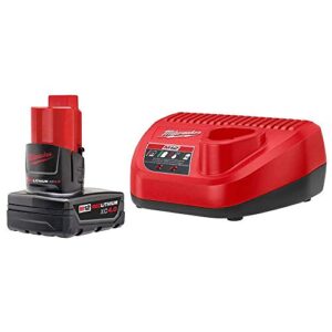 milwaukee m12 12-volt lithium-ion xc battery pack 4.0 ah and charger starter kit