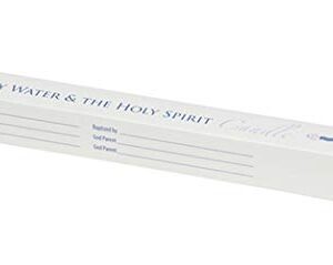 Catholic Baptism Church Taper Candle, 10 Inch