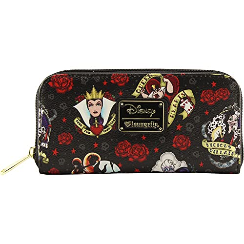 Loungefly Disney Villians Roses Tattoo All Over Print Wallet