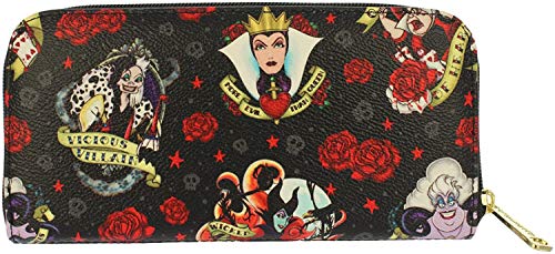 Loungefly Disney Villians Roses Tattoo All Over Print Wallet