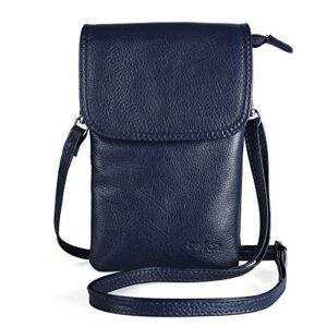 befen cell phone crossbody wallet purse, women small leather crossbody bag – fit iphone xs max (navy blue)