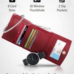 Access Denied REAL LEATHER Small Wallets For Women - Compact Ladies Credit Card Holder With Coin Purse RFID Holiday Gifts For Her