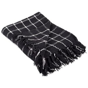 dii transitional checked plaid woven throw, 50×60, black