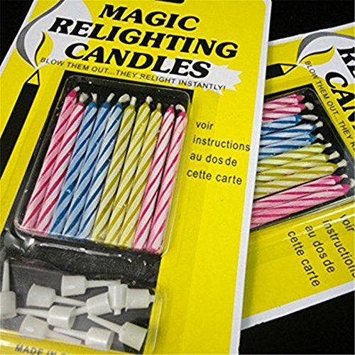 20pcs Funny Magic Trick Relighting Candle Birthday Cake Decors Party Joke Xmas Gift