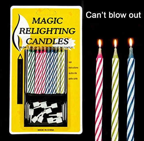 20pcs Funny Magic Trick Relighting Candle Birthday Cake Decors Party Joke Xmas Gift