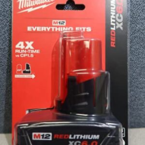 Milwaukee 48-11-2460 M12 REDLITHIUM XC6.0 Extended Capacity Battery Pack