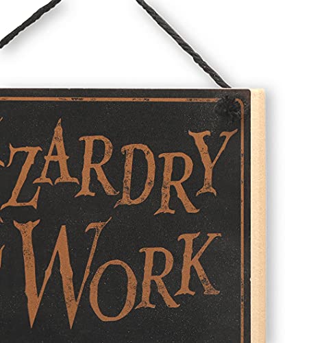 Open Road Brands Harry Potter Double Sided Hanging Wood Wall Decor - Wizards Welcome, Muggles Tolerated and Wizardry at Work, No Muggles Allowed