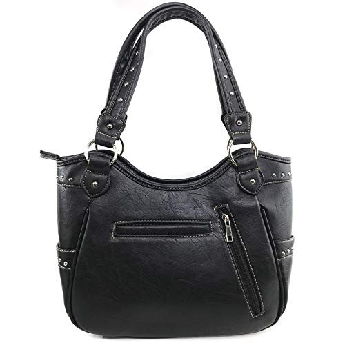 Zelris Dakota Dales Pony Horse Embroidery Mane Western Country Women Tote Purse Handbag (Black)