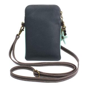 Chala Dazzled Crossbody Cell Phone Purse - Women Faux Leather Multicolor Handbag with Adjustable Strap - Turtle Turquoise