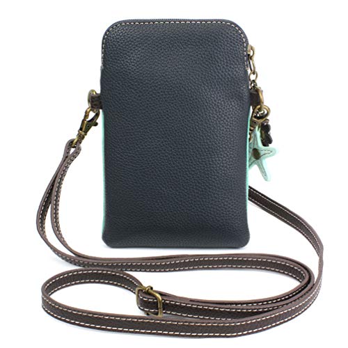 Chala Dazzled Crossbody Cell Phone Purse - Women Faux Leather Multicolor Handbag with Adjustable Strap - Turtle Turquoise