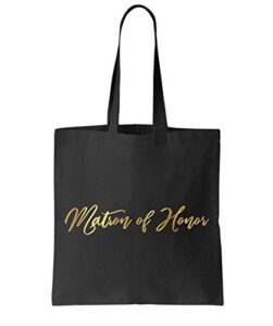 matron of honor gift tote bag by graceful greeting co heavy black canvas keepsake