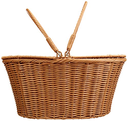 Kovot Poly-Wicker Picnic Basket | Measures 16" x 13.5" x 7.5" | for Picnics, Parties and BBQs | Hand Woven Polypropylene Fibers That Will Last