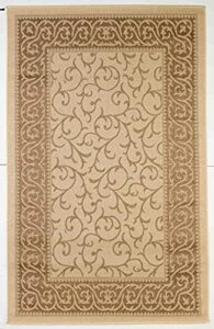 msrugs area rugs – 9×12 flatweave collection key west beige/gold indoor/outdoor modern area rug – contemporary floral carpet for patio, deck, porch, camp and picnic (8’10”x11’9”)
