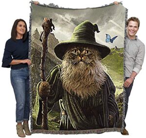 pure country weavers catdalf blanket by vincent hie – lord of the rings movie parody – cute funny gift tapestry throw woven from cotton – made in the usa (72×54)