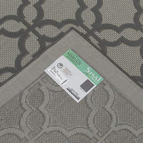 Msrugs Area Rugs - 8x10 Flatweave Collection Light Grey Indoor/Outdoor Modern Area Rug - Contemporary Floral Carpet for Patio, Deck, Porch, Camp and Picnic (7'10''x9'10'')