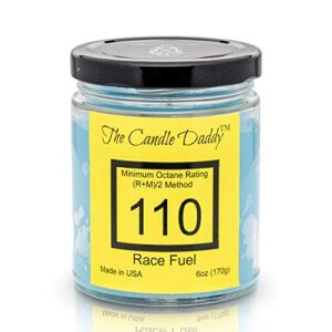 race fuel high octane gasoline candle- 6 oz- up to 40 hour burn- hand poured in indiana