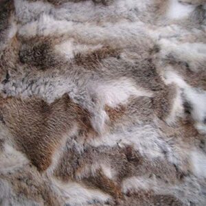 Seek4comfortable Soft Real Rabbit Fur Throw Blanket Rug Patchwork Skin Fur Rug Pelz Leather Pelt Home Kitchen Bed Throws, 43" x 22"(Straw Yellow)