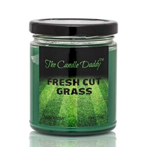 fresh cut grass candle- 6 oz jar candle- up to 40 hour burn time