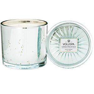 voluspa casa pacifica candle | grande maison 3 wick glass | 36 oz. | 100 hour burn time |coconut wax and natural wicks for a cleaner burn | vegan