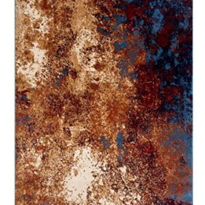 LUXE WEAVERS – Howell Collection – Modern Splatter Blue 5 x 7 Abstract Area Rug