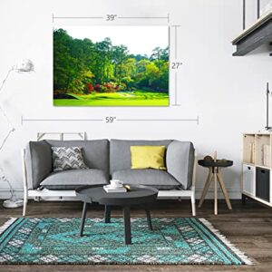 Augusta Golf Course - FRAMED - Canvas Print Home Decor Wall Art, Gallery Wrap Inner Frame, 24x24