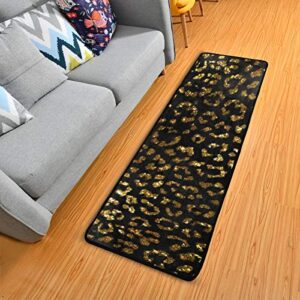 leopard print animal skin kitchen rugs non-slip soft doormats bath carpet floor runner area rugs for home dining living room bedroom 72″ x 24″