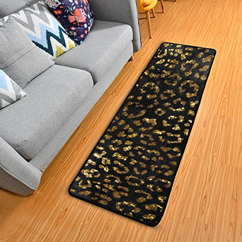 Leopard Print Animal Skin Kitchen Rugs Non-Slip Soft Doormats Bath Carpet Floor Runner Area Rugs for Home Dining Living Room Bedroom 72" X 24"