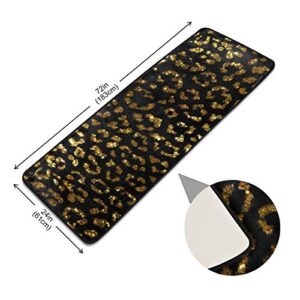 Leopard Print Animal Skin Kitchen Rugs Non-Slip Soft Doormats Bath Carpet Floor Runner Area Rugs for Home Dining Living Room Bedroom 72" X 24"