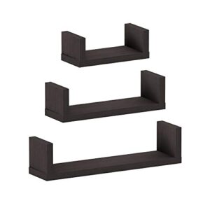 furinno indo wall mounted floating shelves, espresso