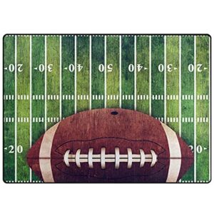 WellLee Sports Area Rug,Retro Grunge American Football Field Floor Rug Non-Slip Doormat for Living Dining Dorm Room Bedroom Decor 60x39 Inch