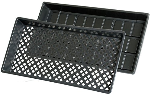 Hydrofarm Cut Kit 10x20 w, case of 50 Mesh Tray, 10" x 20" x 2.5", Black Plastic