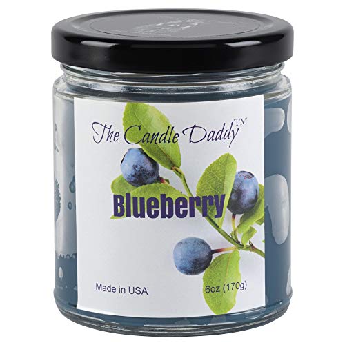 The Candle Daddy Richly Scented Candles - 6oz Aromatherapy Jar Candle (Blueberry) Made in USA