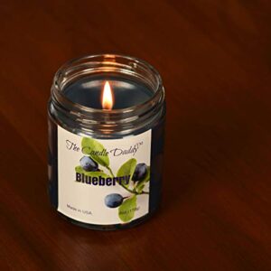 The Candle Daddy Richly Scented Candles - 6oz Aromatherapy Jar Candle (Blueberry) Made in USA