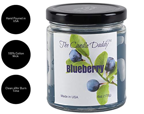 The Candle Daddy Richly Scented Candles - 6oz Aromatherapy Jar Candle (Blueberry) Made in USA