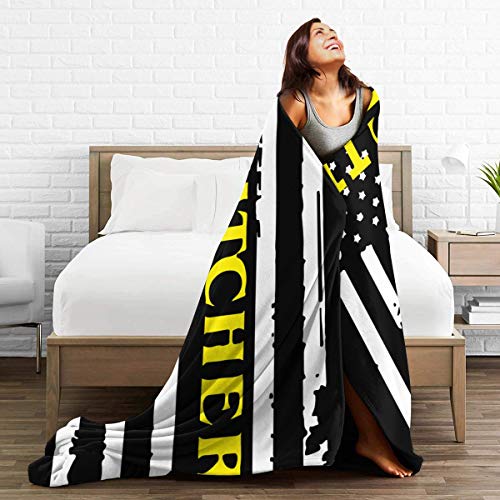 911 Dispatcher Thin Gold Line Warm Ultra Soft Micro Fleece Couch Travel Chair Throw Blanket for Women Men Gift