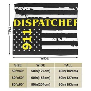 911 Dispatcher Thin Gold Line Warm Ultra Soft Micro Fleece Couch Travel Chair Throw Blanket for Women Men Gift