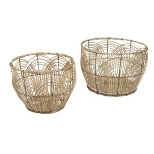 bloomingville handmade decorative rattan basket, natural, set of 2 sizes
