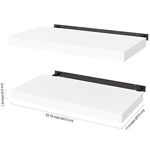 Bestar Universel 12W Set of 24W x 12D Floating Shelves in White