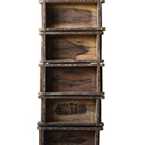 Creative Co-Op Wood 5 Shelves Wall Décor, Brown