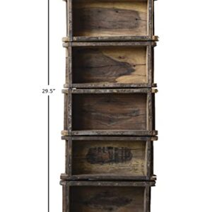 Creative Co-Op Wood 5 Shelves Wall Décor, Brown