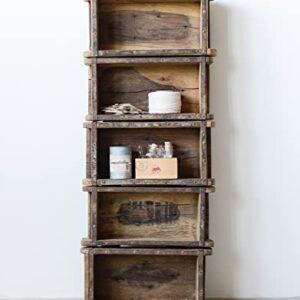 Creative Co-Op Wood 5 Shelves Wall Décor, Brown