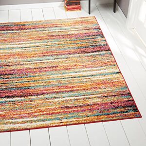 home dynamix splash cellis rug, 5’2″x7’2″, orange/blue/cream