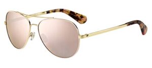 kate spade new york women’s avaline 2 aviator sunglasses, gold havn, 58 mm
