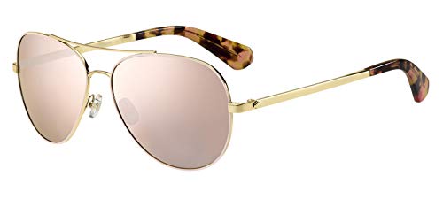 Kate Spade New York Women's Avaline 2 Aviator Sunglasses, Gold HAVN, 58 mm